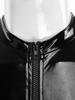 Mens Latex Catsuit Wet Look Leotard Jumpsuits Sleeveless Nightclub Zipper Slim Fitted Bodysuit