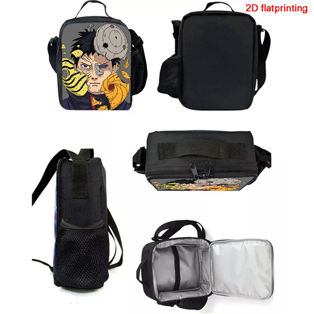 NARUTO Anime Cartoon Kids Insulated Thermal Lunch Bag, Lightweight Portable Children Picnic Tote Bag for Boys & Girls Age 5-11