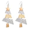 Christmas Tree Long Drop Earrings for Women Hollow Xmas Tree Star Dangle Earring Party Punk Cool Jewelry