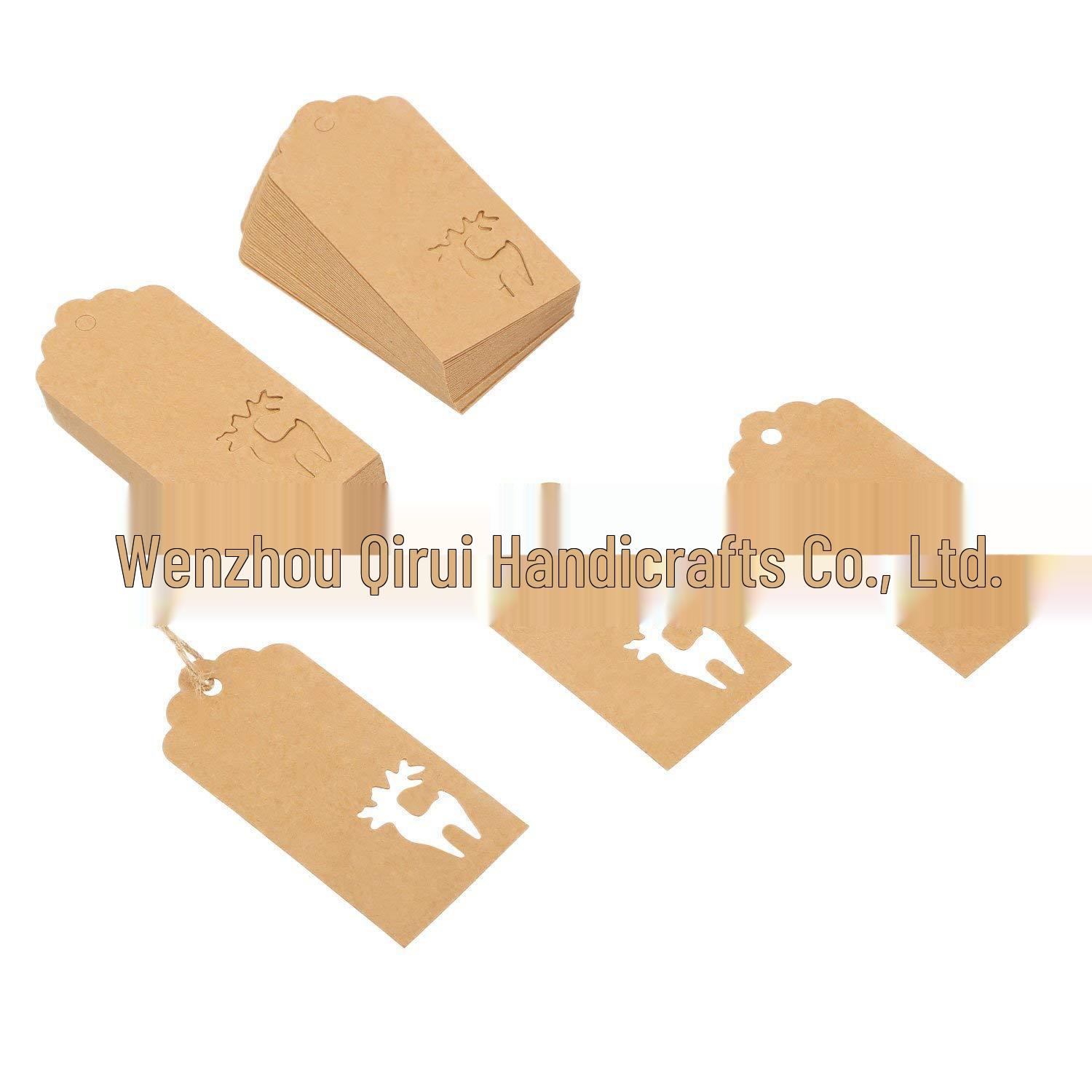 In-Stock Elk & Snowflake Kraft Paper Hang Tag for Christmas Gifts