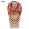 Chiffon Scarf Necklace Jewelry Layered Two-in-one Pearl Pendant Hijab Faux-pearl Skin-friendly Chiffon Head Wrap Travelers
