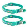 2 Pcs Pet Collar with Bell Floral Design Cat Collar with Buckle Adjustable Puppy Collar for Tiny Boys Girls Kitten Dogs Small Animals