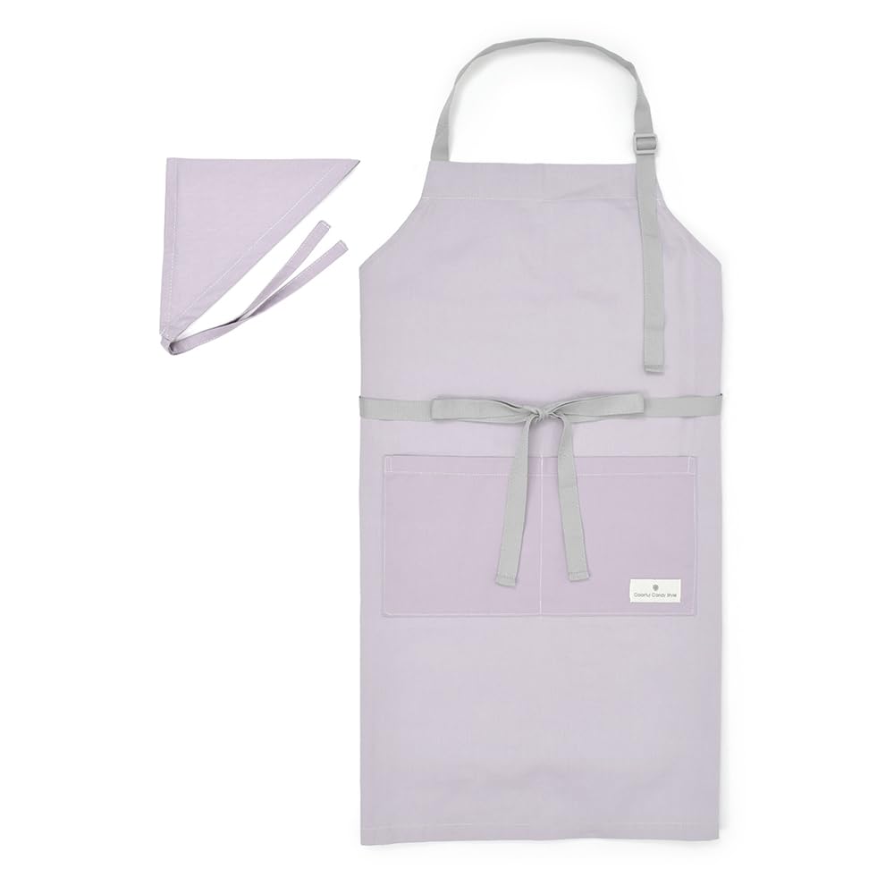 Candy Apron with Triangle Dull Dull NC503420 [Colorful Style] (150~Free Size) Scarf, Plain, Lavender, Girl's