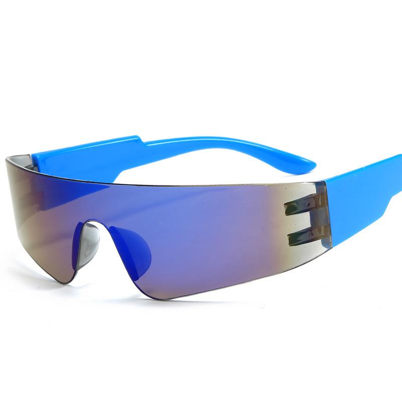 

One Piece Sunglasses Rimless Fashion Sunglasses Large Frame Sunglasses Pc Material For Designer Wear Cycling Fashion Events синій