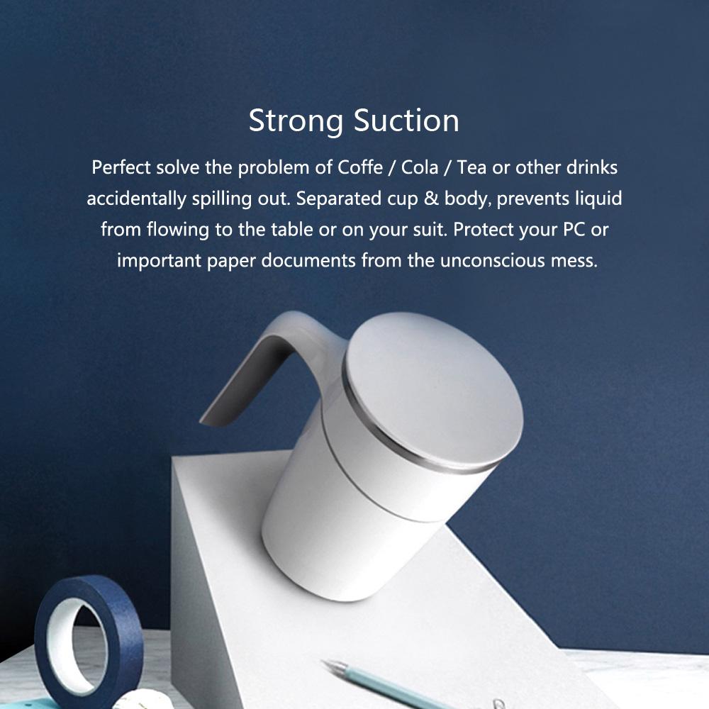 Fiu 470ml Elegantní Ne-pádová Izolační Přísavná Voda Čaj Káva Šálek Hrnku Bílý Inovace Magie