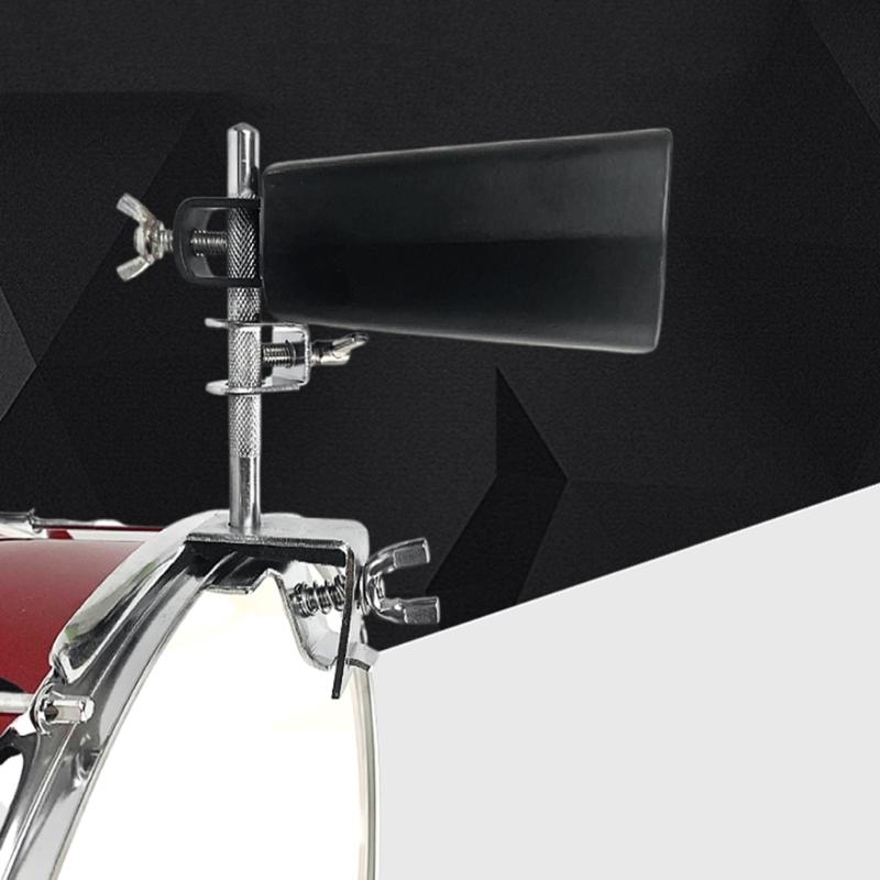 Drum Hoop Mounted Cowbell Holder Clip Metal Cowbell Clamp Percussion Drum Accessory Adjust a Cowbell Up or Down