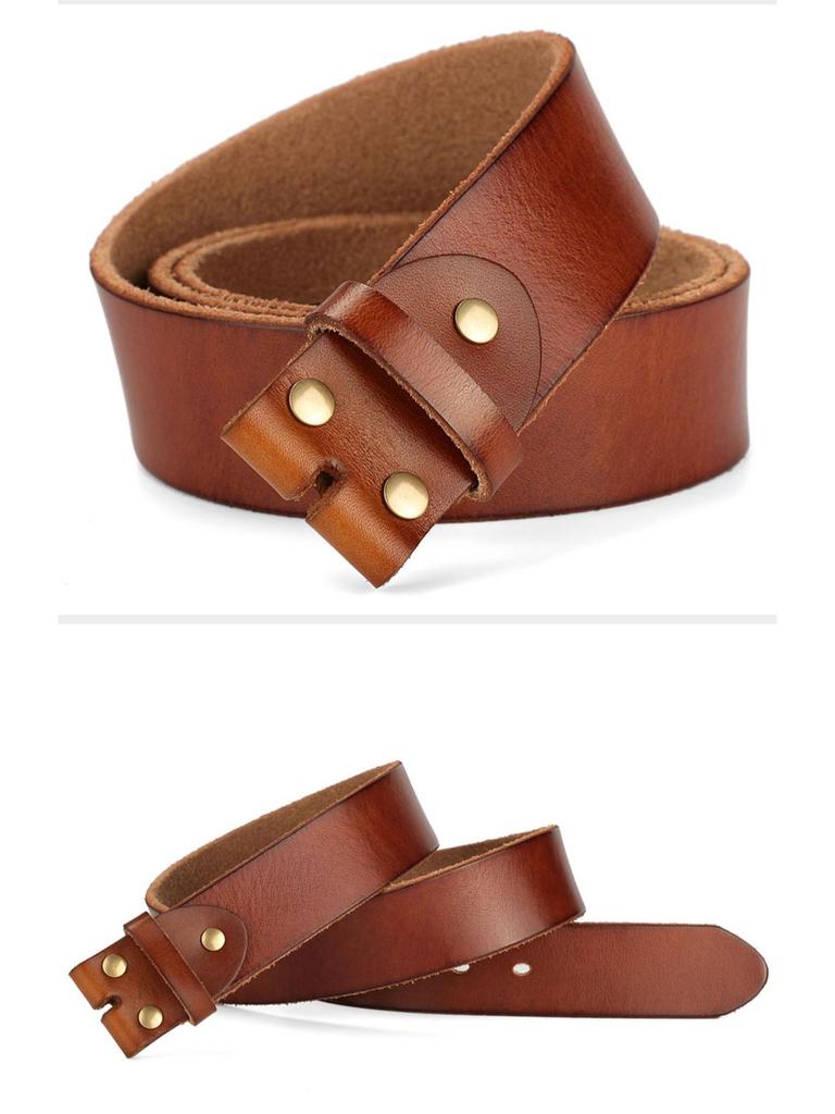 Men's Washable Genuine Leather Belt, Top Grain Cowhide, 3.8cm