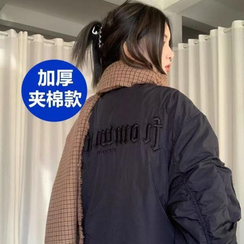 Guochao retro cotton jacket female design sense niche winter new pilot thickened baseball jacket cotton coat