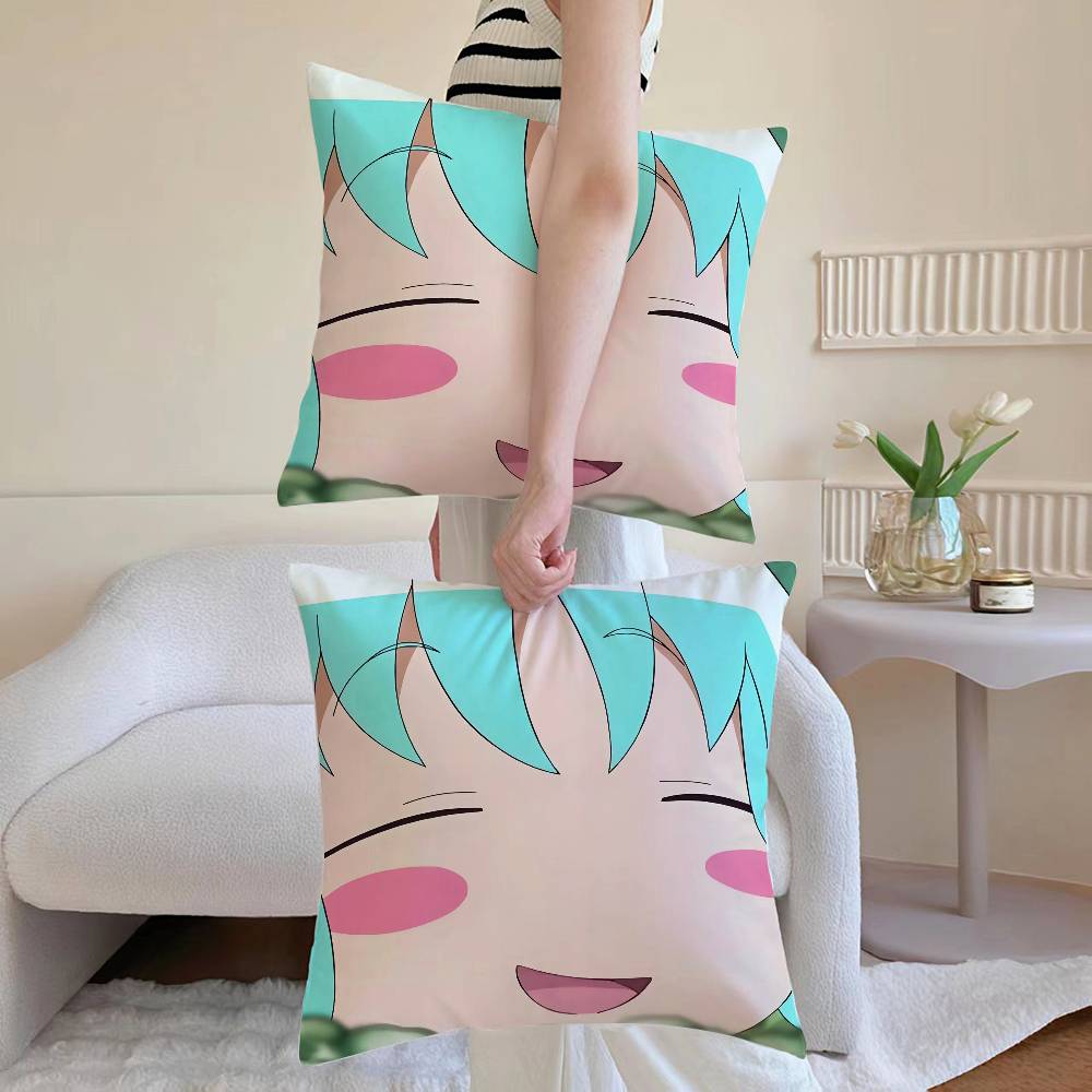E-Erika Kurumi Pillow Case Sofa and Living Room Decorative Cushion Covers Dust-proof and Mite-proof Invisible Zipper