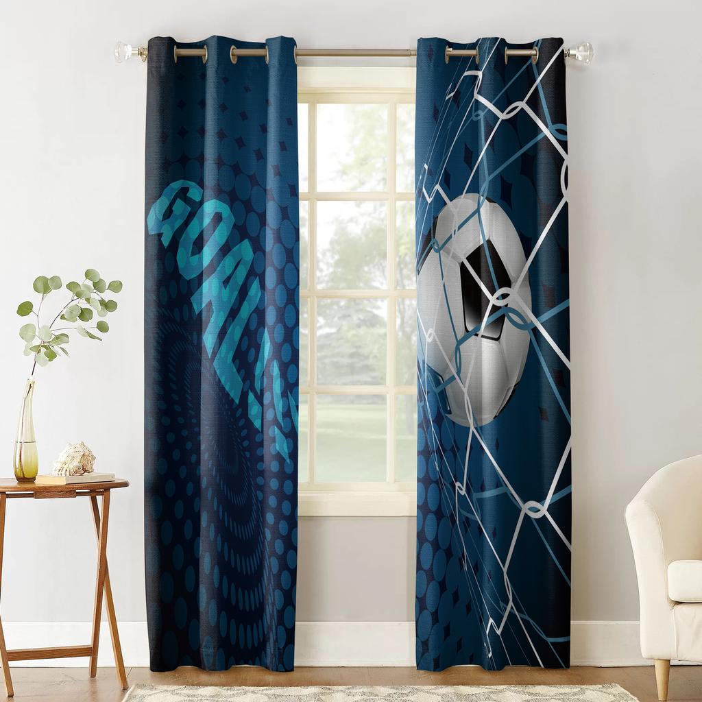 Fotbalové závěsy Míče Fotbalový design Ložnice Kuchyně Obývací pokoj Dekorační předměty Okenní závěsy do obývacího pokoje