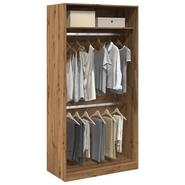 VidaXL Wardrobe Artisan Oak 100x50x200 Cm Engineered Wood, Storage Cabinet, Wardrobe Organizer, 3307809