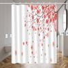 1pc cherry blossom print shower curtain, polyester fabric, machine washable, with hook, suitable for bathroom decoration