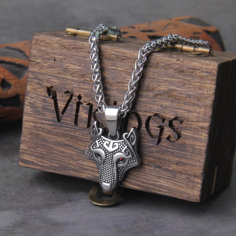 Nordic Viking Small Talisman Scandinavian Wolf Head Animal Necklace Original as Gift no box