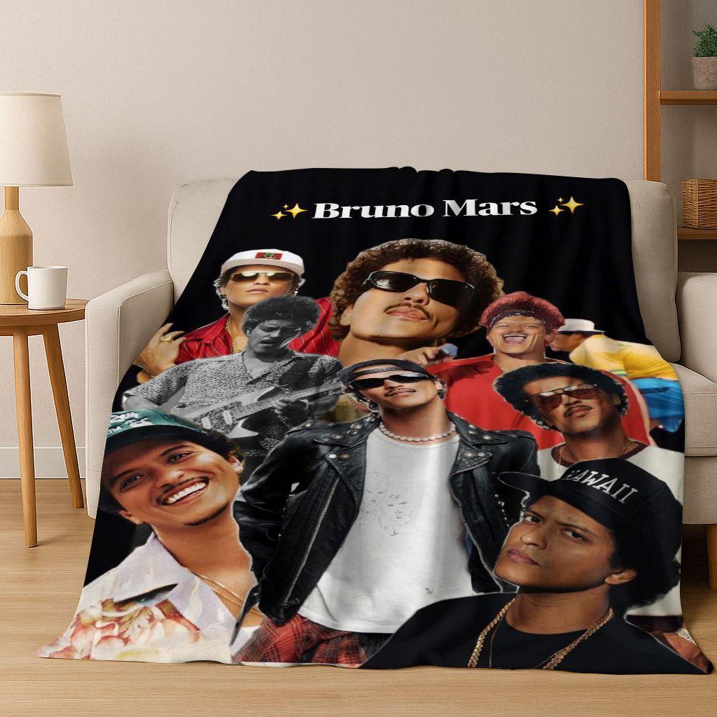 

3D Bruno Mars Superstar Art Flannel Blanket,Cozy Soft Throw Blanket for Home Bedroom Bed Sofa Picnic Office Cover Gift Kid 75x90cm