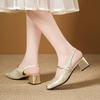 New Chinese style sandals new square head bag head sandals retro thick heel high heels empty