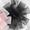 Exquisite Mesh Dress Cloth Patch Rose Flower DIY Large Flower Patch Dress Decorative Multi-Layer Chest Flower