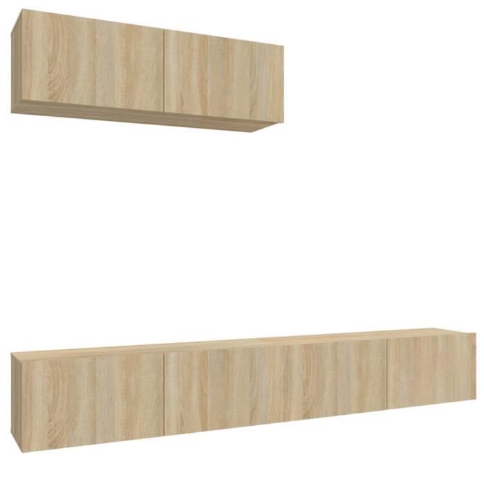 VidaXL Ensemble de meubles TV 3 pcs Chêne sonoma Bois d'ingénierie 3114480