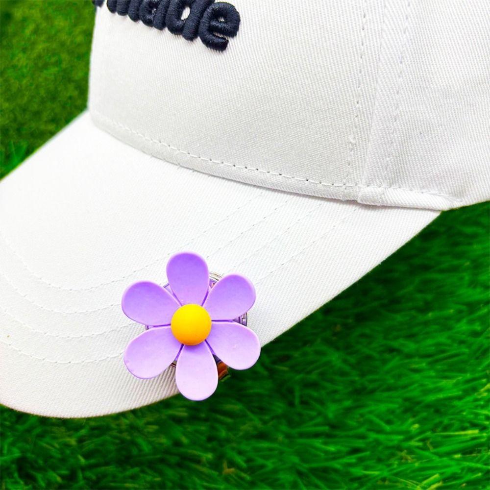 Flower Shaped Golf Cap Clip Magnetic Golf Hat Marker Outdoor Sports Golf Ball Mark  Golf Lovers