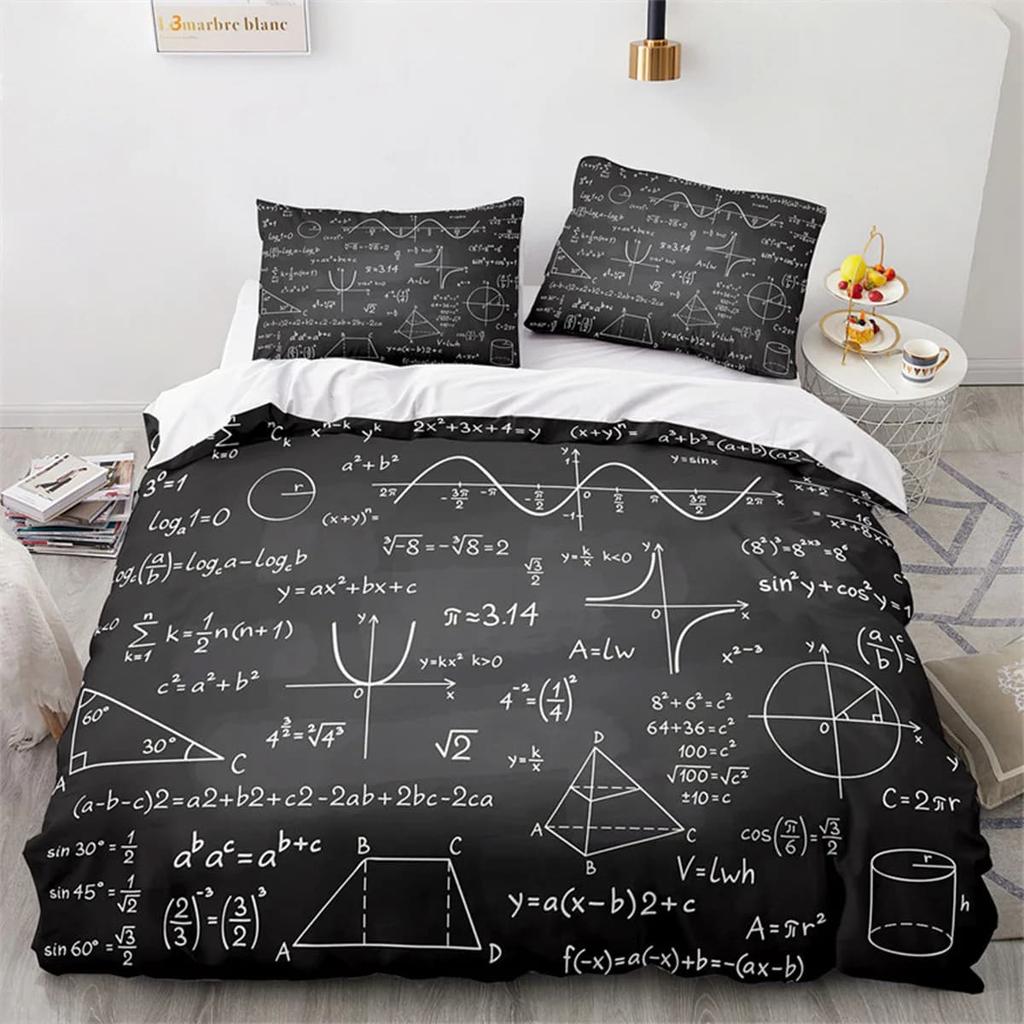 Mathematical Formulas Math Equations Soft Duvet Cover Suitable for Children Young Boys plus Young Girls Who Love Mathematics Scholars Comfortable