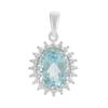 Silver Pendant with Topaz 3.265ct, Cubic Zirconias (2206965)