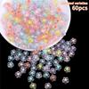 60/120pcs Acrylic Material Flower Style AB Color Illusion Decorative Beads DIY Bracelet Necklace Earrings Keychain Foot Chain