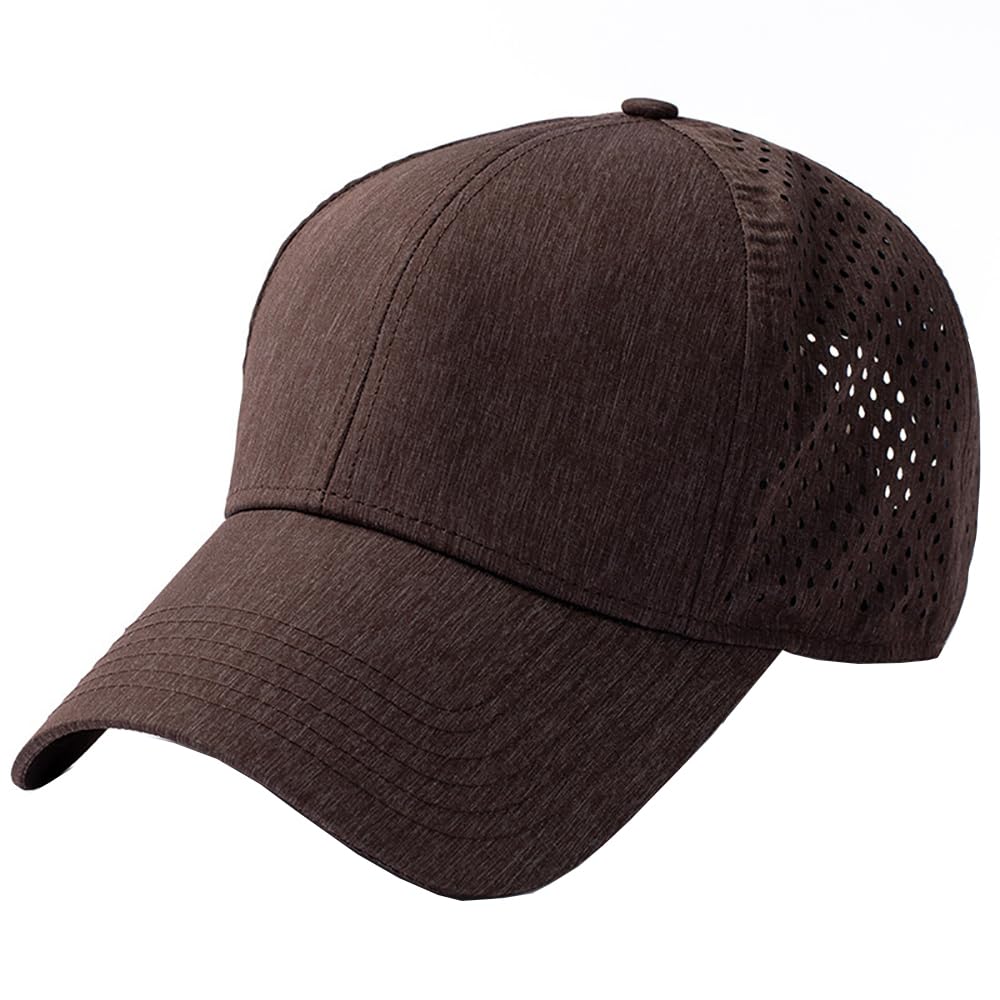 AXIAO Baseball Solid UV Outdoor Unisex Number Cap, Color, Quick-Drying, Breathable, Adjustable, Protection, Hat, (JP, Size, 56.0 cm, 64.0 cm, Brown)