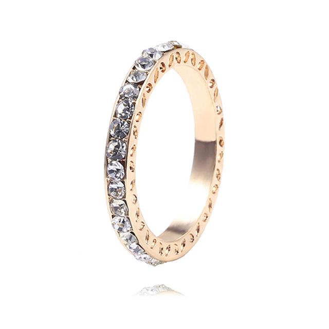 Anel Empilhável Cor Ouro Estilo Europeu Coroa Flor Anel de Dedo Para Mulheres Esposa Joia de Casamento Noivado Oferta Especial