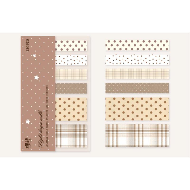 INS Korean Cute Index Tabs Star Polk Dor Basic Journaling Office School Study Memo Sticky Notes Cute Self-Adhesive Page Markers