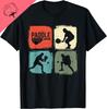 Padel Lustiger Padelspieler Vintage Retro Geschenk T-Shirt Atmungsaktiv und Bequem Baumwolle Grafik T-Shirts Camiseta Hombre