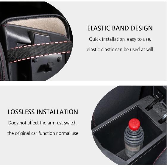 Stylish Car Center Console Cover,PU Leather Car Armrest Cover Prevent Scratches On Center Console,Universal Car Armrest Cushion Car Accessories