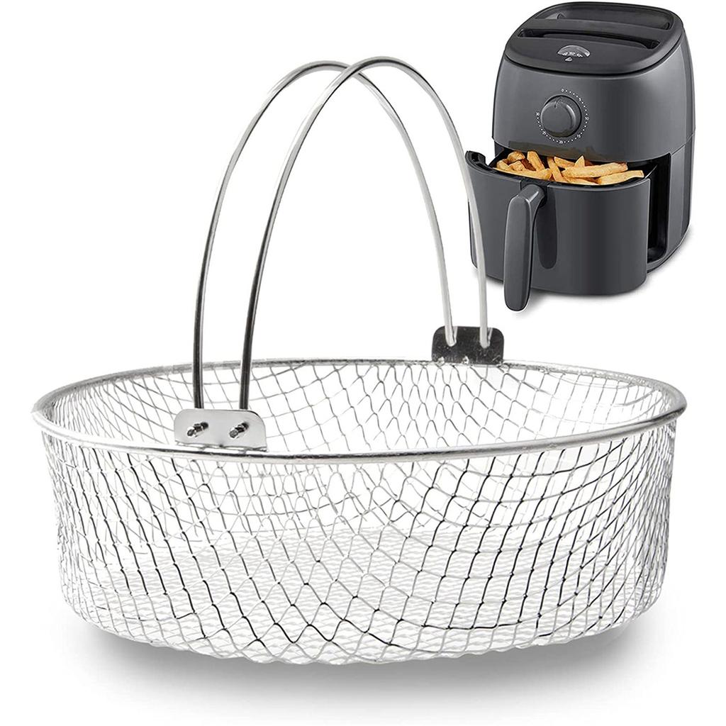 Air Fryer Basket for Mesh Steamer Basket for Ninja Foodi 6.5, 8Qt,Air Fryer Basket,Air Fryer Crisping Basket with Handle