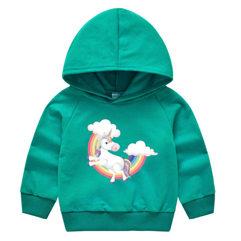 Frühling und Herbst Kindermode Kapuzenpullover Jungen und Mädchen Cartoon Druck Pullover Langarm Tops