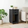 Rolling Cabinet Gray 34 x 39 x 65.5 cm Solid Pine Wood