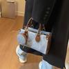 New bag women's trend casual simple messenger bag popular contrasting color women's handbag commuter tote bag