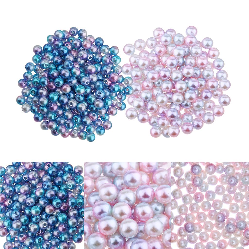 1000 Piece 4mm Colored Imitation Pearl ABS Plastic Loose Beads DIY Jewellery