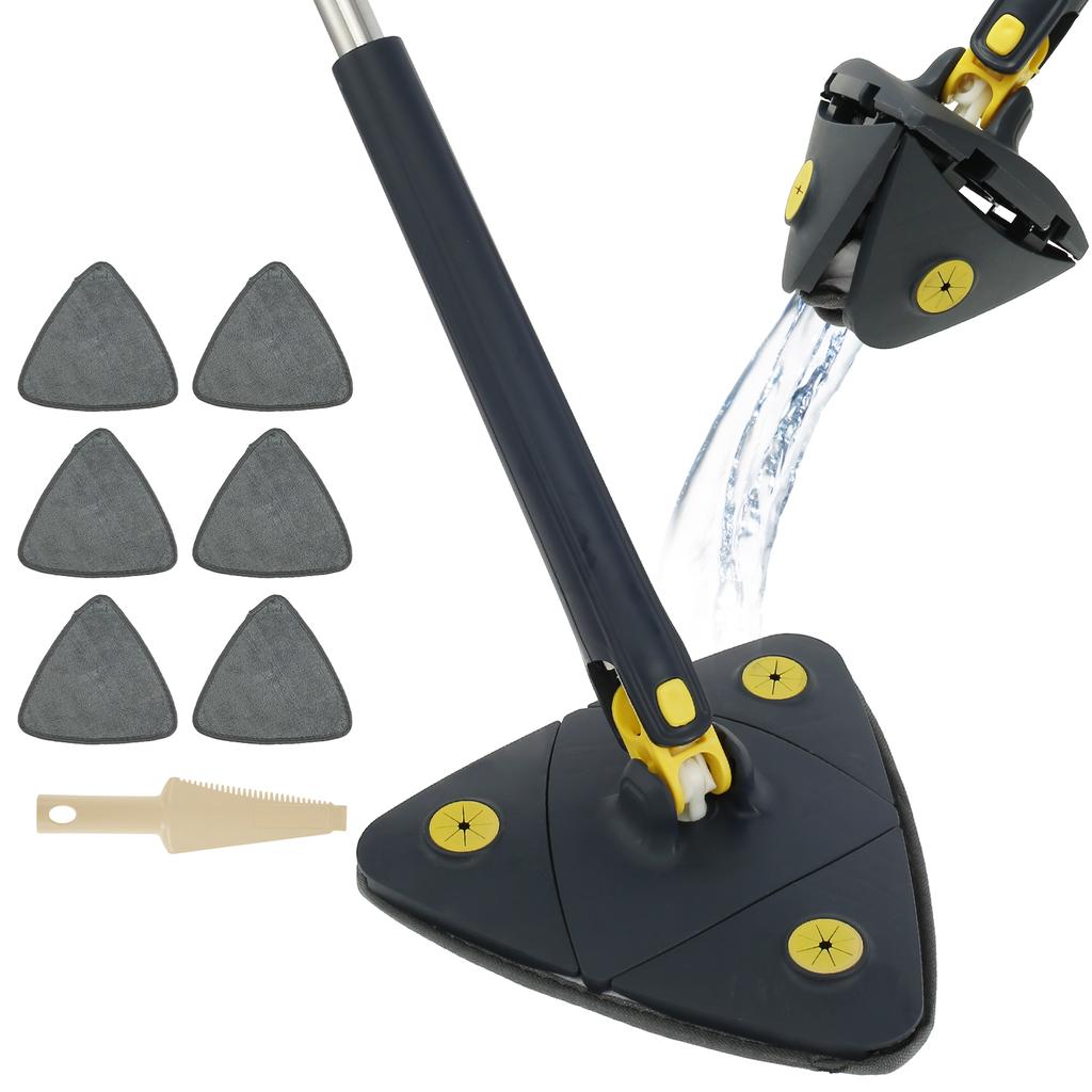 360° Rotating Triangular Mop Powerful Self-squeezing Floor Washing Mop Microfiber Walls Home Floor Windows Cleaning Tools