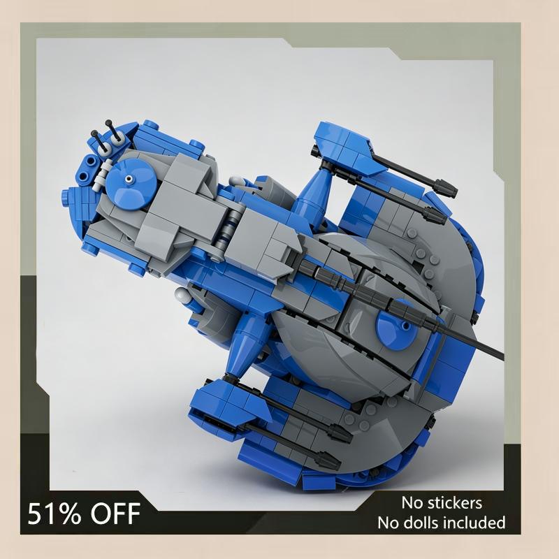 606PCS Blue Battle Tank Sci-Fi Armor MOC Building Blocks Vehicle DIY Assembly Creative Puzzle Gift