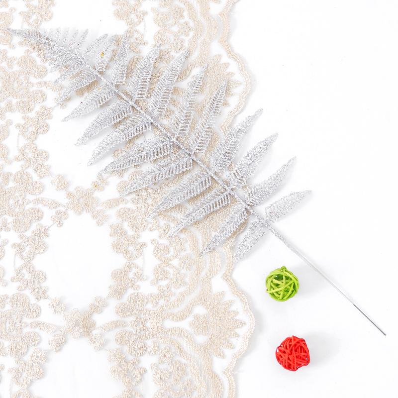 1PC Shiny Surface Decorations Artificial Leaves Romantic Atmosphere Durable DIY Christmas Party Scene Lightweight Wedding 44CM