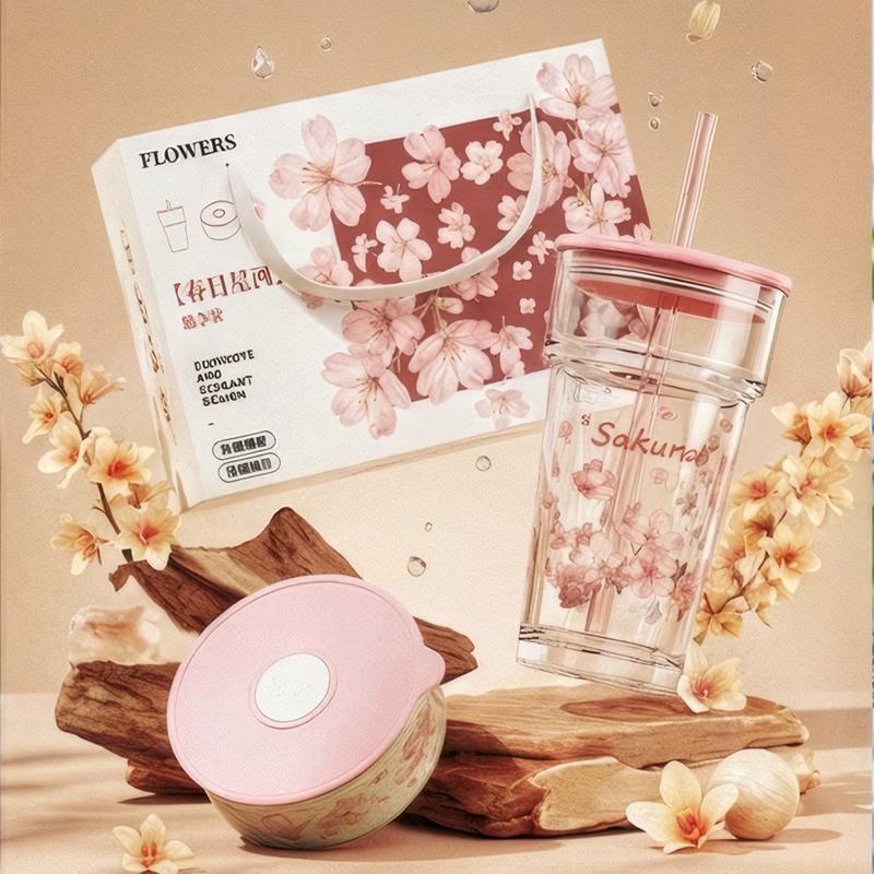 

BAILOCK Cherry Blossom Glass Cup & Bowl Set