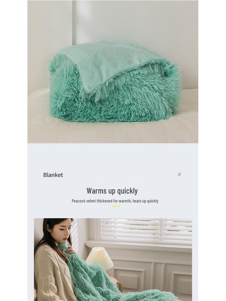 Plush Velvet Double-Layer Blanket for Kids Sofa or Quilt Cover