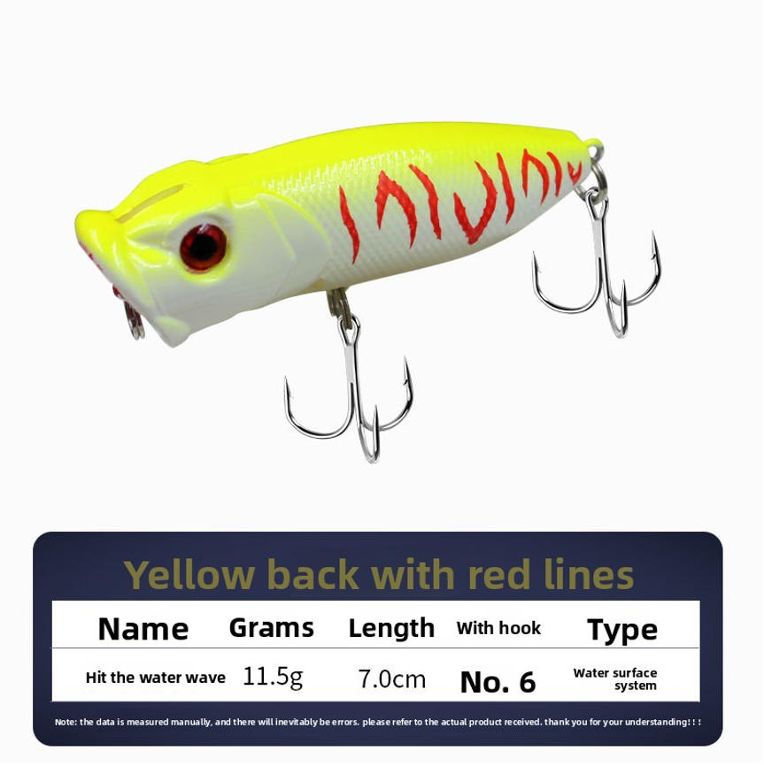 Daoyu 7cm 11.5g Floating Popper Lure Fishing Accessory Topwater Popper Lure for Freshwater Predator Fish Source Manufacturer