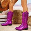 Plus-size Boots, Retro Wide-soled Pointed Mid-calf Boots, Square Heels, Women's Boots, Women's Shoes