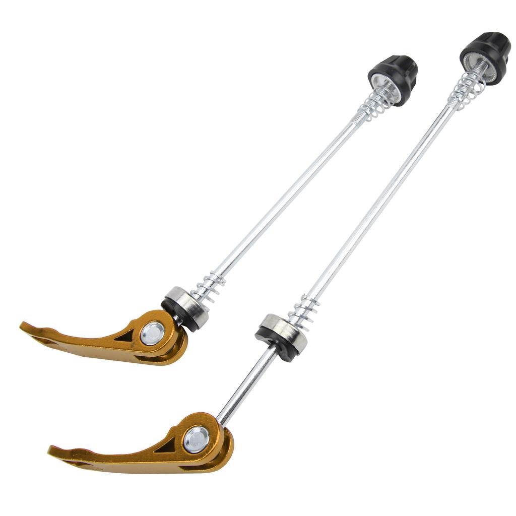 2pcs Road Mountain Bicycle Quick Release Skewers Bike Front Rear Skewer AccessoryGolden
