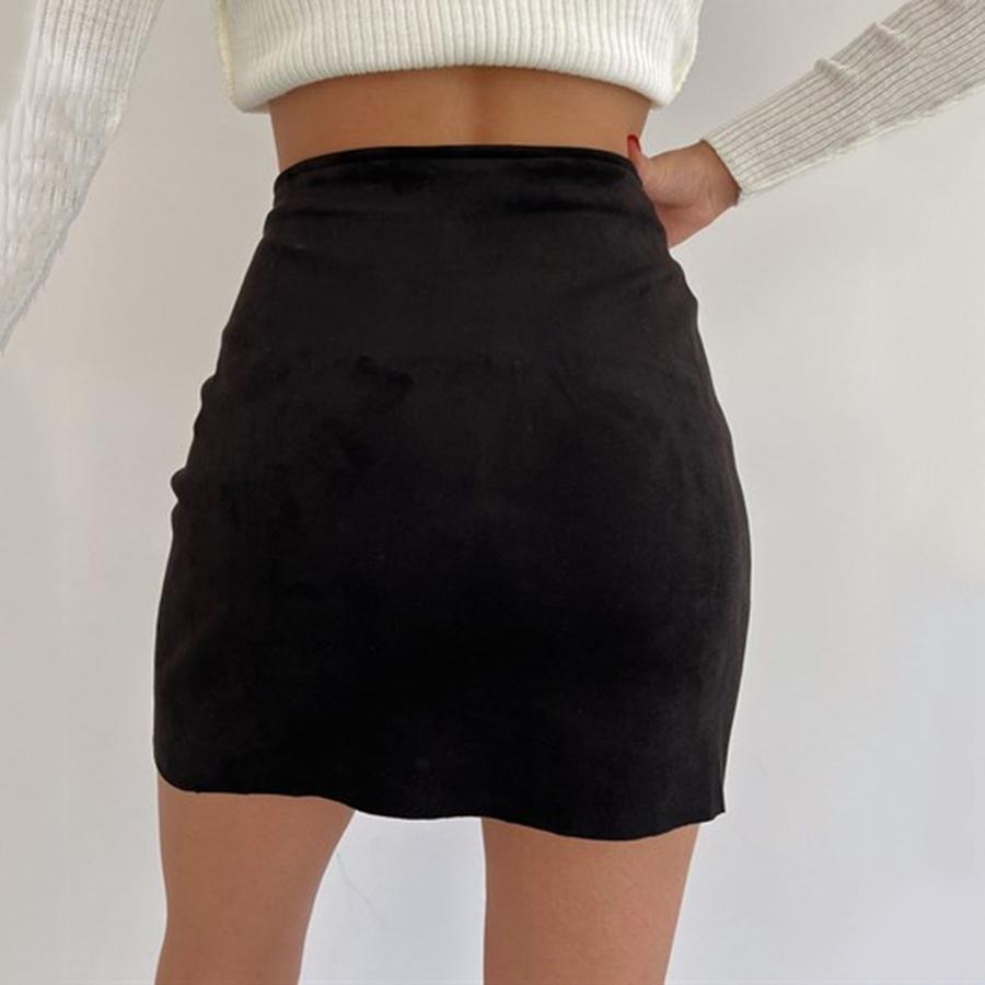 Women's Sexy Little Miss Puffer Skirt Autumn Winter New Fashion One-Buckle Bodycon Mini Skirt