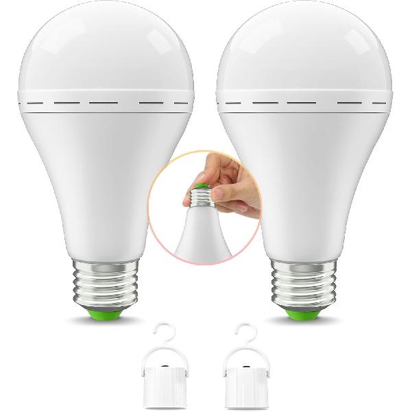 Rechargeable Emergency LED Light Bulbs for Home Power Failure | Listed Battery Operated Light Bulb Power Outage Camping Reading Lighting Hurricane