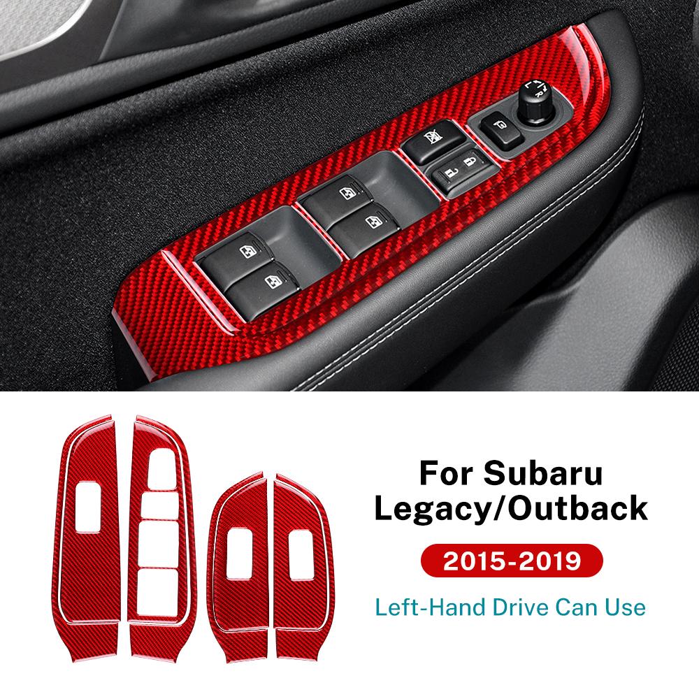 Real Soft Carbon Fiber Sticker For Subaru Legacy Outback 2015 2016 2017 2018 2019 LHD RHD Car Door Window Panel Accessories