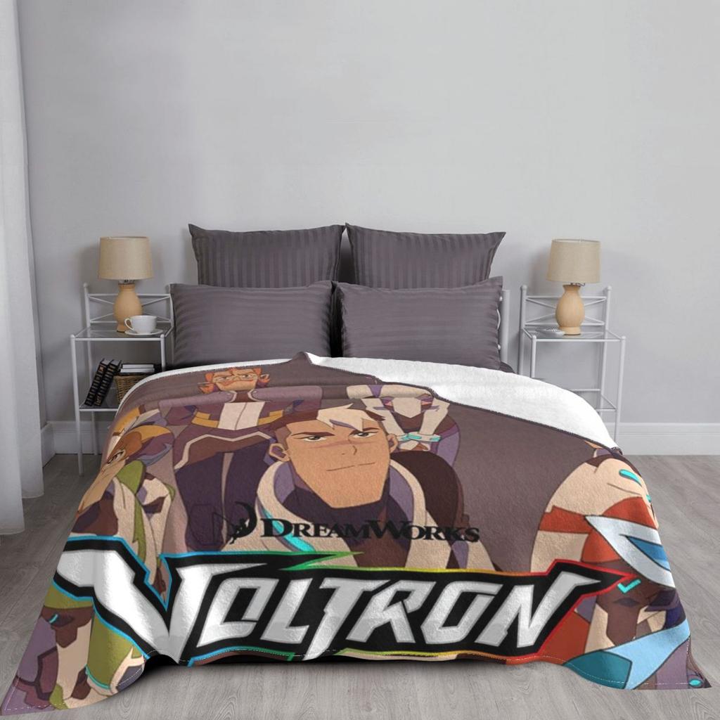 Voltron Legendary Defender Flannel Blankets Action Animation Warrior Funny Throw Blanket for Home 125*100cm Bedspread