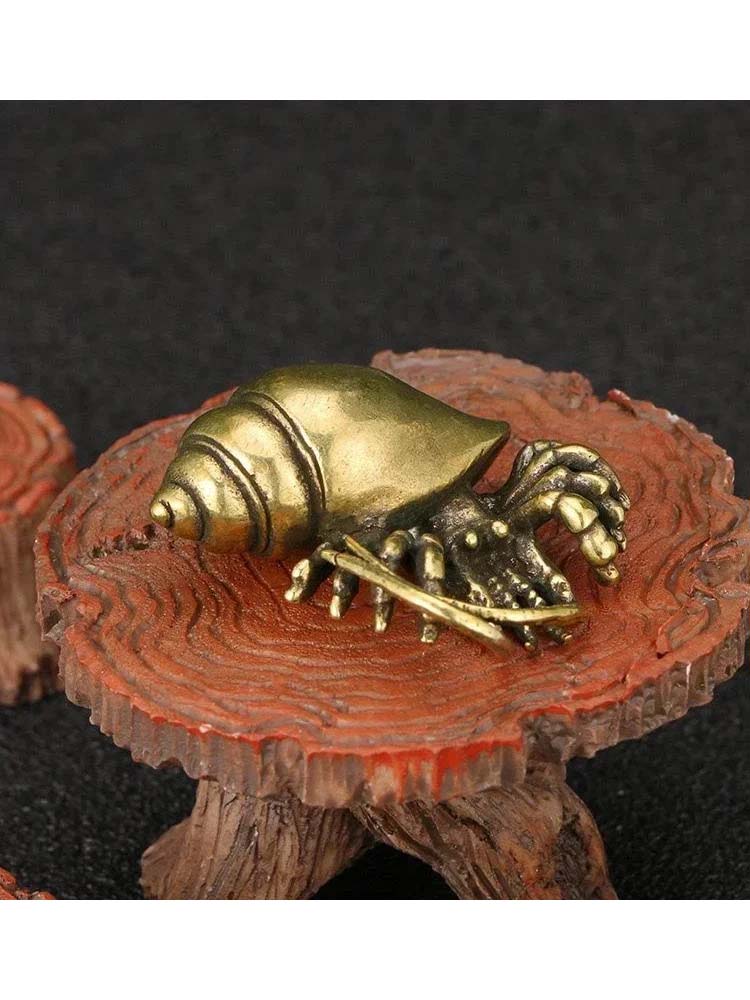 

Винтажные латунные фигурки рака-отшельника Статуэтки морских животных Украшения для рабочего стола Офисные украшения Изделия ручной работы Аксессуары Подарки