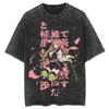 Anime Demon Slayer Kanroji Mitsuri Printed Tee Men Women Short Sleeve Cotton Tshirts Vintage Washed T-shirt Harajuku T Shirt