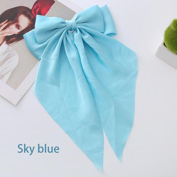 

Лента бант заколка для волос большая винтажный стиль заколка пружинная заколка аксессуар для волос головной убор аксессуар небесно-голубой